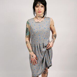 90s Houndstooth Mini Dress (12) black white vintage mini tank daisy twee indie